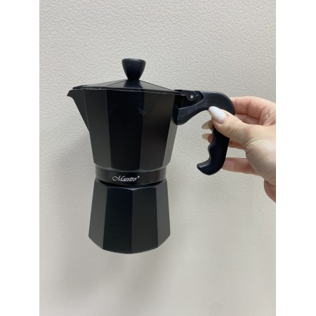 Гейзерна кавоварка алюмінієва 300 мл Maestro MR-1666-6 Black
