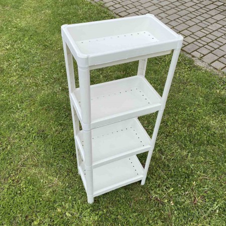 Етажерка пластикова підлогова на ніжках 4 яруси Violet House 0958 White