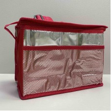 Термосумка Easy Gifts 28*16*20 см сріблясто-червона Stenson R28796