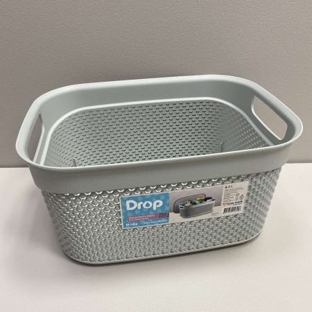 Корзина пластикова з кришкою 33*24*16,5 см 9 л Ucsan Plastik М-1164 сіра