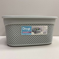 Корзина пластикова з кришкою 33*24*16,5 см 9 л Ucsan Plastik М-1164 сіра