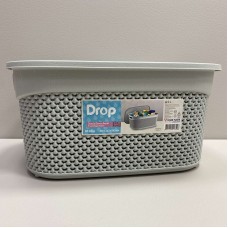 Корзина пластикова з кришкою 33*24*16,5 см 9 л Ucsan Plastik М-1164 сіра