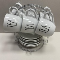 Сервіз чайний порцеляновий на стійці 12 предметів 230 мл S&T 1529-18 White 