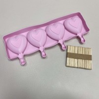 Форма для морозива силіконова 36,5*15,5*2,5 см A-Plus 1987 рожева