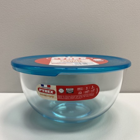Миска скляна з пластиковою кришкою 2,3 л 21 см Pyrex C&S 180P000