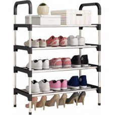 Полиця для взуття 4 рівнів 55*22*87 см A-Plus 8038 сталева з чорним
