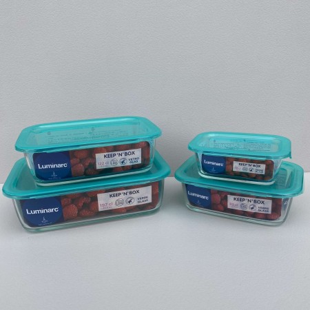 Набір контейнерів 380 мл, 820 мл, 1220 мл, 1970 мл Luminarc Keep'n Box 5519/5518/5517/5516