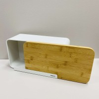 Хлібниця металева зі зсувною кришкою-дошкою 33*13*18 см Ardesto Midori AR0914WB White