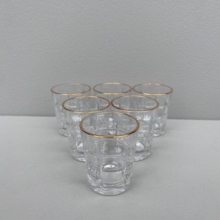 Набір чарок скляних з золотим обідком "Фортеця" 6 шт 55 мл Olens 102-828