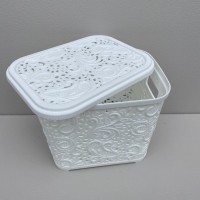 Корзинка пластикова з кришкою Ажур 3,5 л 20,5*15,5*17,3 см Полімерпобут ПБ-673/115-3,5