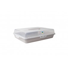 Тортівниця з кришкою прямокутна 44*30*9,5 см какао/прозора Алеана 169057