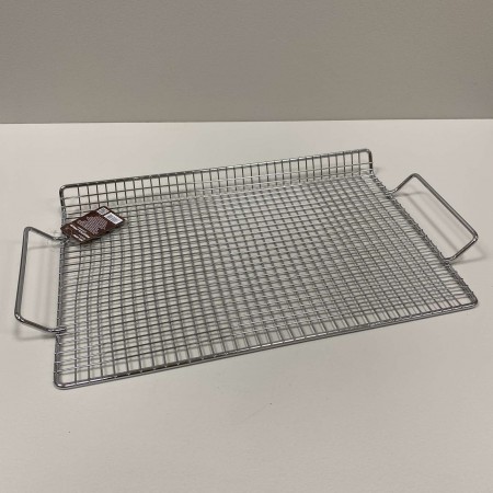 Решітка для грилю з ручками з хромованої сталі 38,5*26*3 см Stenson MH-4892