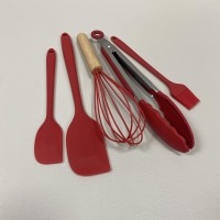 Набір силіконовий кухонного приладдя 5 предметів червоний Stenson 2569