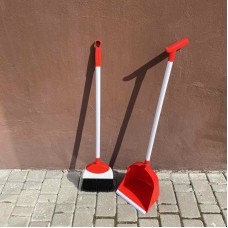 Совок зі щіткою для прибирання  330 ТЕ червоний