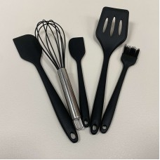 Набір силіконовий кухонного приладдя 5 предметів  Stenson 7-977 чорний