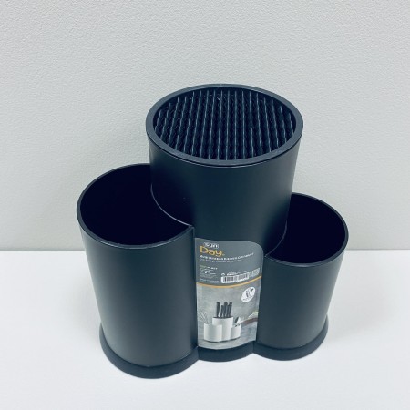 Підставка-органайзер для ножів і столових приборів пластикова Sun Plast 1114 чорна