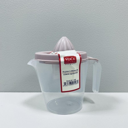 Соковитискач для цитрусових пластиковий 500 мл VoCe VC-108 прозорий з рожевим