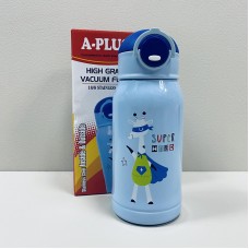 Термос дитячий із нержавіючої сталі з трубочкою 500 мл A-Plus 1777 блакитний