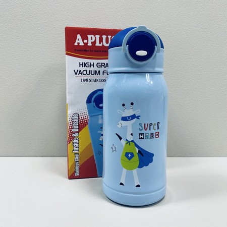 Термос дитячий із нержавіючої сталі з трубочкою 500 мл A-Plus 1777 блакитний