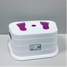 Дитяча сходинка для ванної кімнати 37*26*15 см Bursev 3165 01 біла з рожевим