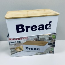 Хлібниця металева з бамбуковою кришкою-доскою 33*18*13 см Ardesto Midori AR0912WB