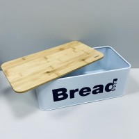 Хлібниця металева з бамбуковою кришкою-доскою 33*18*13 см Ardesto Midori AR0912WB