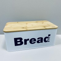 Хлібниця металева з бамбуковою кришкою-доскою 33*18*13 см Ardesto Midori AR0912WB