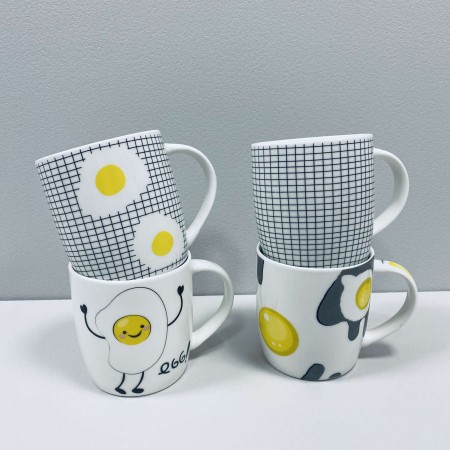 Набір чашок порцелянових 4 шт 350 мл Funny Eggs Milika M0520-SDM020-1380