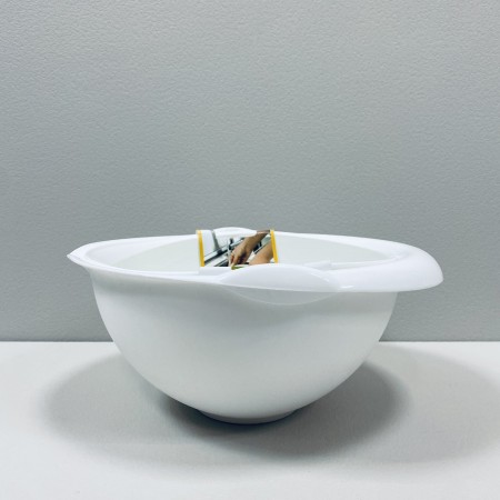 Друшляк з мискою пластиковий 24,3*22,2*10,2 см 1,8 л Ucsan Plastik M-223 білий
