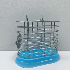 Підставка з хромованої сталі для столових приладів A-Plus 1184 блакитна