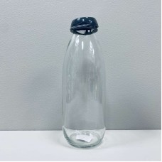 Пляшка скляна з пластиковою сірою кришкою 1000 мл "Fresh" Interos S-105 