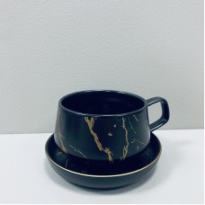 Чашка з блюдцем порцелянова 320 мл Мармурова Розкіш BonaDi 805-731