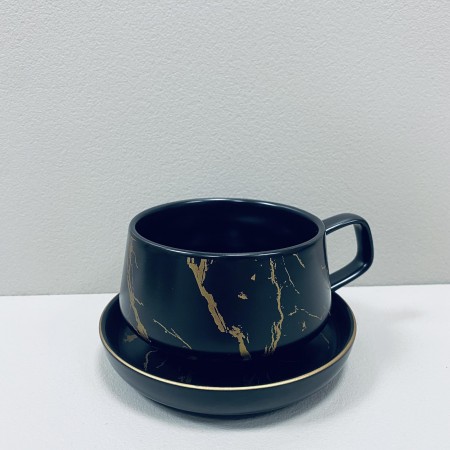 Чашка з блюдцем порцелянова 320 мл Мармурова Розкіш BonaDi 805-731