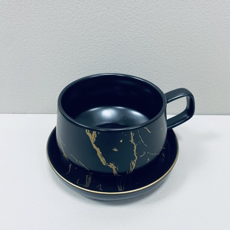 Чашка з блюдцем порцелянова 320 мл Мармурова Розкіш BonaDi 805-731