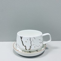 Чашка з блюдцем порцелянова 320 мл Мармурова Розкіш BonaDi 805-728
