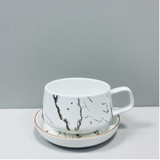 Чашка з блюдцем порцелянова 320 мл Мармурова Розкіш BonaDi 805-728