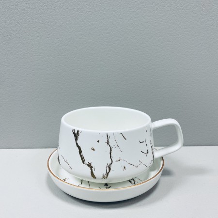 Чашка з блюдцем порцелянова 320 мл Мармурова Розкіш BonaDi 805-728