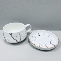 Чашка з блюдцем порцелянова 320 мл Мармурова Розкіш BonaDi 805-728