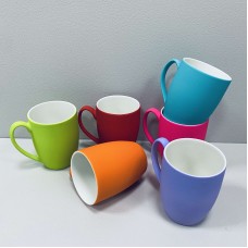 Набір чашок порцелянових 6 шт 350 мл Яскравий мікс Saida 4402