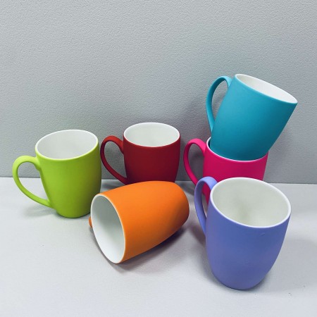 Набір чашок порцелянових 6 шт 350 мл Яскравий мікс Saida 4402