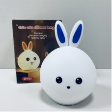 Дитячий світильник нічник акумуляторний силіконовий "Зайчик" ZH-03