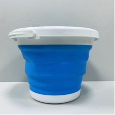 Відро силіконове розскладне 5 л A-Plus 1980 блакитне з білим