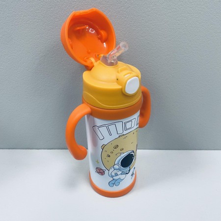 Термос-поїлка дитячий з ручками 350 мл Star Stenson MT-3451 помаранчевий  з білим