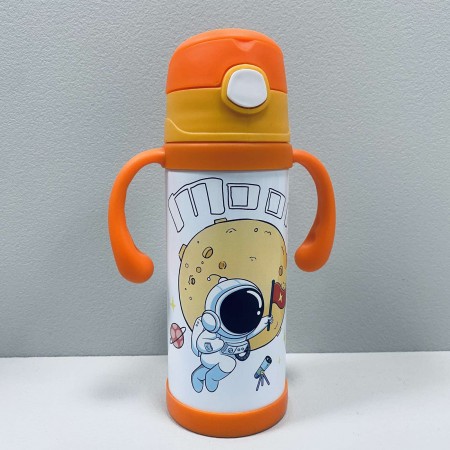 Термос-поїлка дитячий з ручками 350 мл Star Stenson MT-3451 помаранчевий  з білим