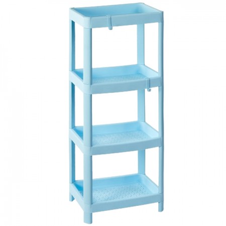 Поличка в ванну кімнату 4-х ярусна прямокутна 36*23*105 см Алеана 127062 блакитний крижаний