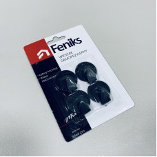 Набір гачків круглих металевих 4 шт самоклеючі Feniks 74327 чорний