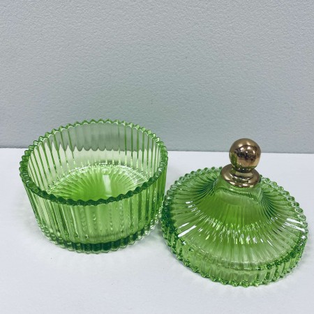 Цукорниця скляна з кришкою "Купол" 250 мл Olens O102-290 зелена