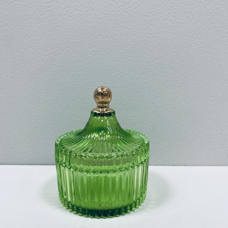 Цукорниця скляна з кришкою "Купол" 250 мл Olens O102-290 зелена