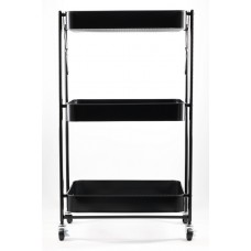 Полиця товарна металева розсувна на колесах 3 яруси A-Plus 50114 чорна