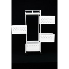 Полиця товарна металева розсувна на колесах 4 яруси A-Plus 50113 біла